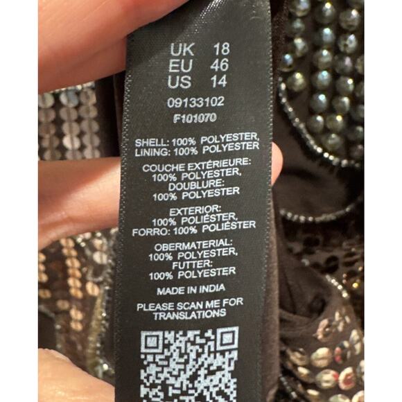 ASOS Sequin Dress in Black and Gold - Picture 5 of 16